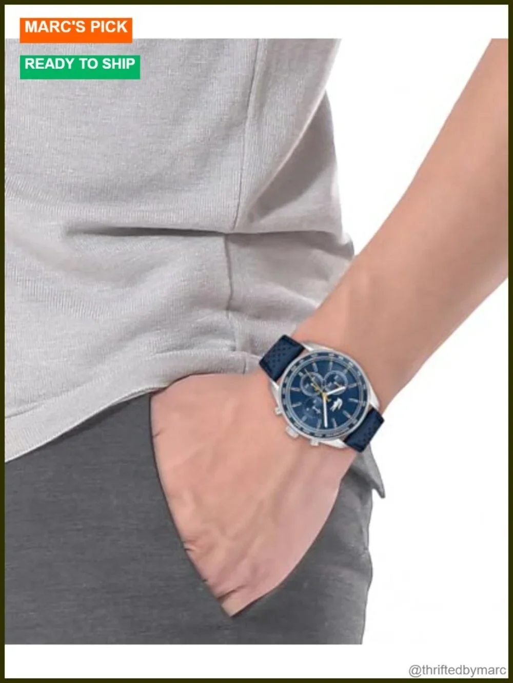 Stainless Steel Chronograph Watch with Tachymeter Quartz Movement